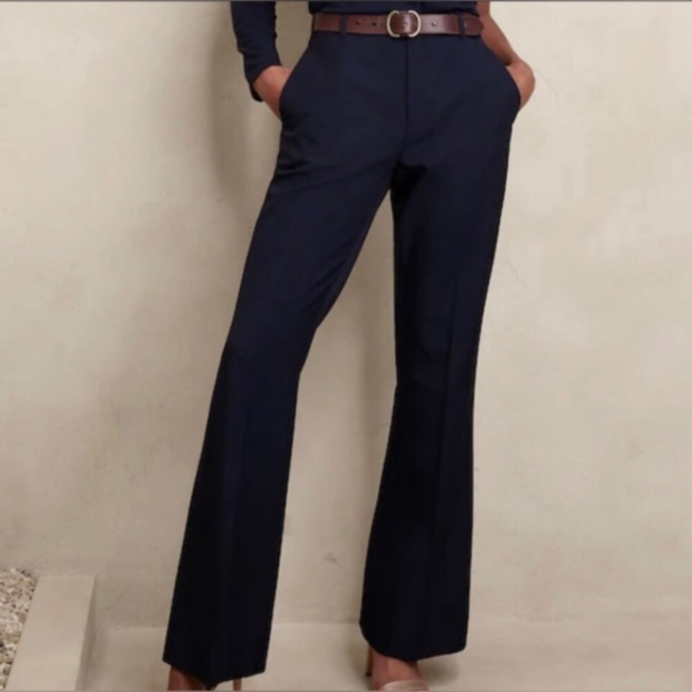 NWT! Banana Republic Navy Giovanna Sculpted Bootcut Pants 812666 🎈6️⃣